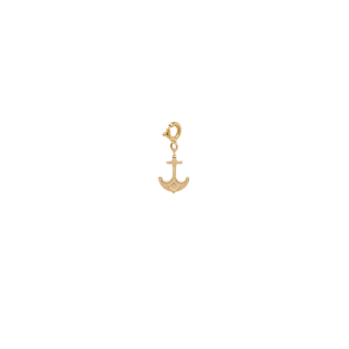 14k Single Anchor Charm Pendant