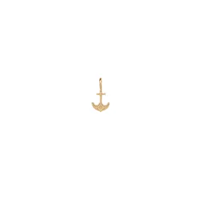 14k Single Anchor Charm Pendant