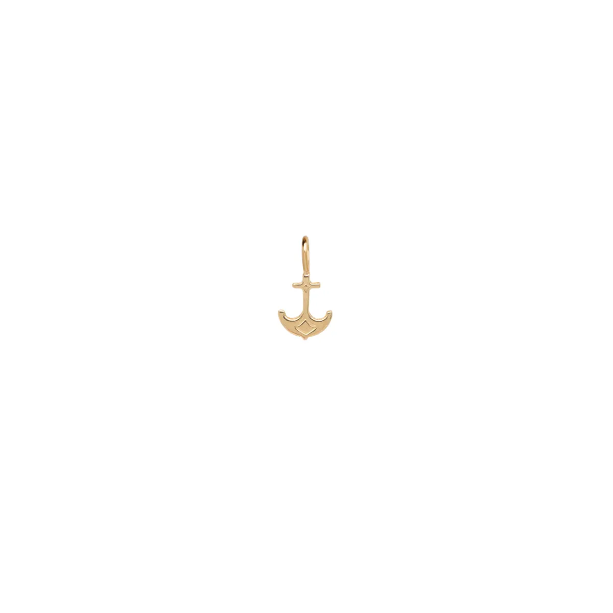 14k Single Anchor Charm Pendant