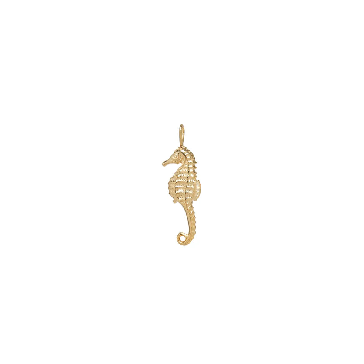 14k Single Seahorse Charm Pendant