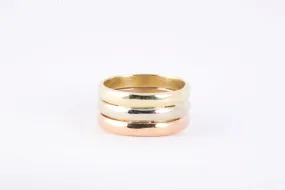 14k Tri-Tone Gold Ring Band Size 5 (6.76g.)