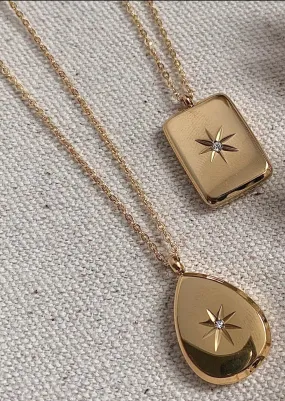 18K Gold Plated Star Embossed Pendant Necklace