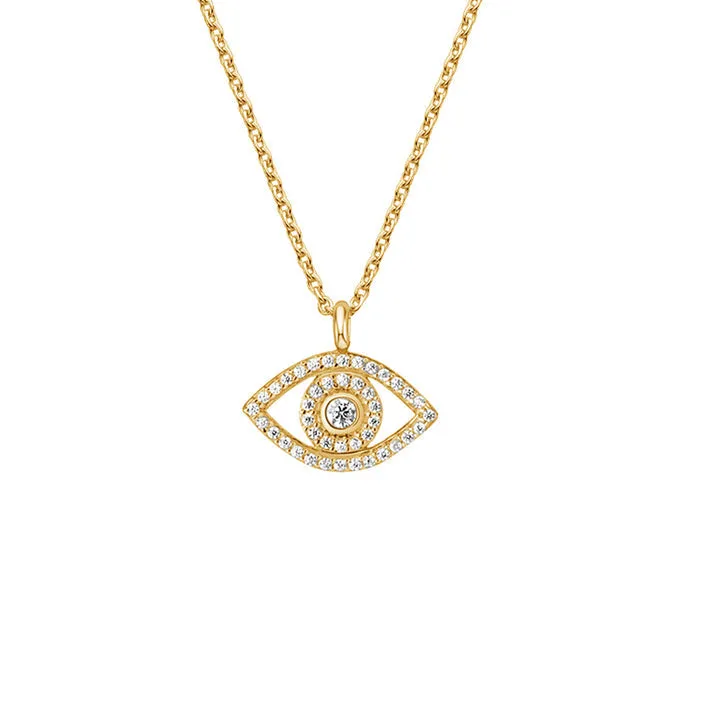 18k/925 Vermeil Evil Eye CZ Necklace