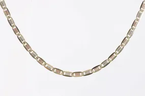 20" 14k Tri-Tone Gold Flat Link Chain Necklace (14.63g.)