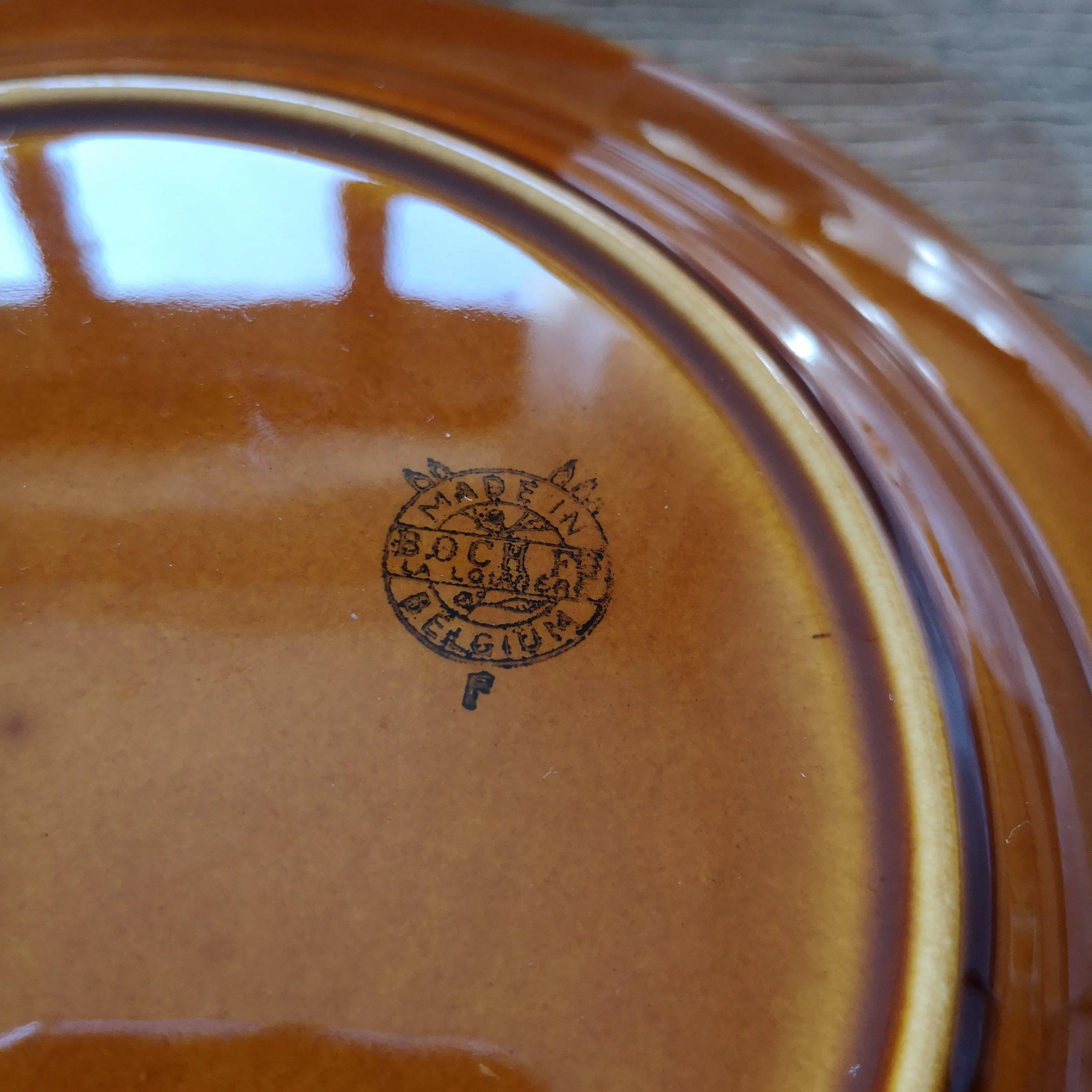 [30%OFF] BOCH la louviere|Brown glazed Vintage plate3 ヴィンテージプレート