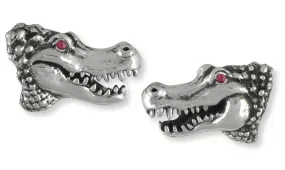 Alligator Cufflinks Jewelry Handmade Sterling Silver ALG1-CL