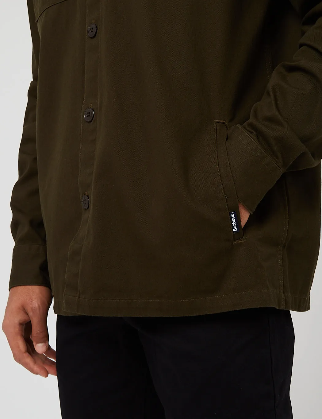 Barbour Essential Twill Overshirt - Forest Green