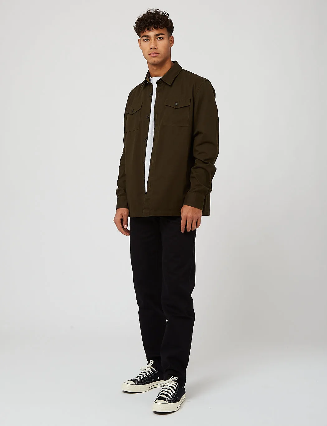 Barbour Essential Twill Overshirt - Forest Green