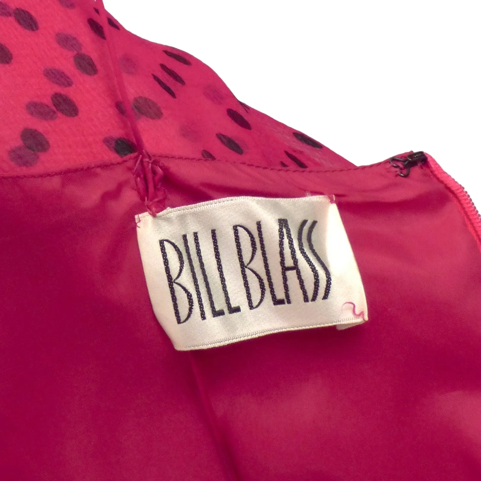 BILL BLASS- 1970s Pink Polka Dot Dress, Size 2