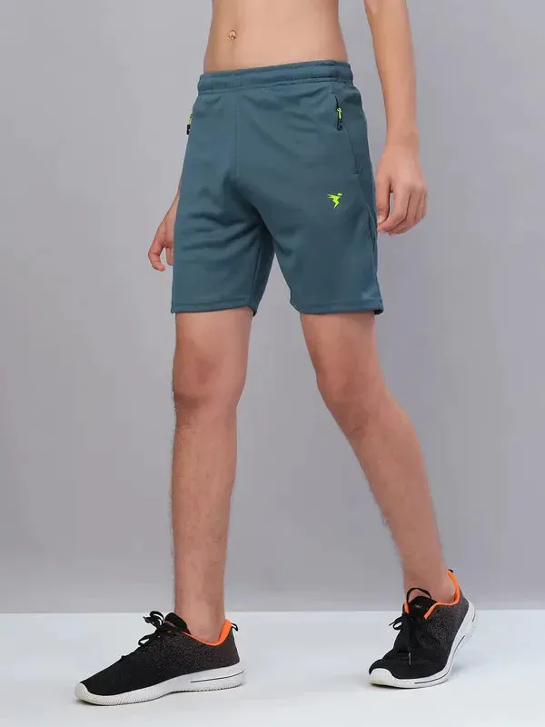 Boys Solid Slim Fit Shorts with TECHNO GUARD