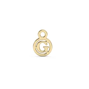 Circle Initial Charm - G | 10k Yellow Gold