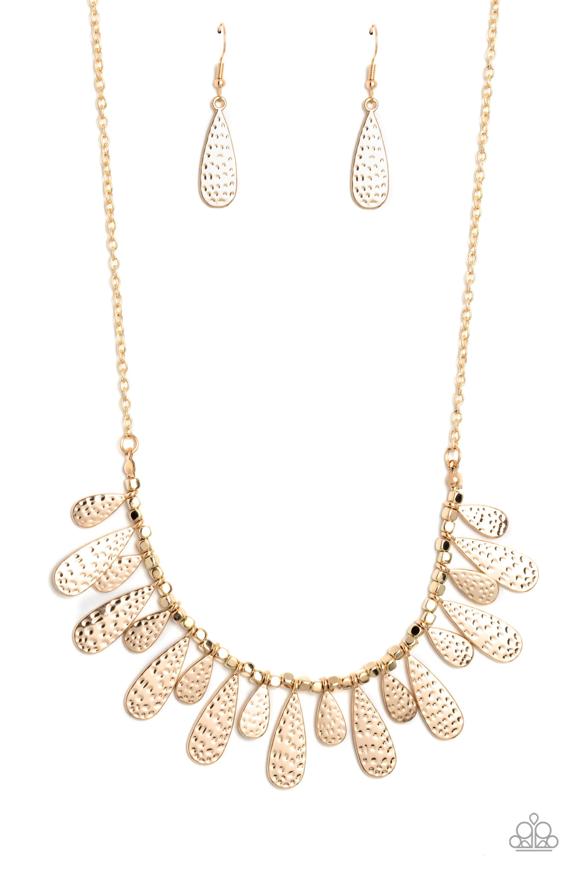 Compelling Confetti - Gold Necklace