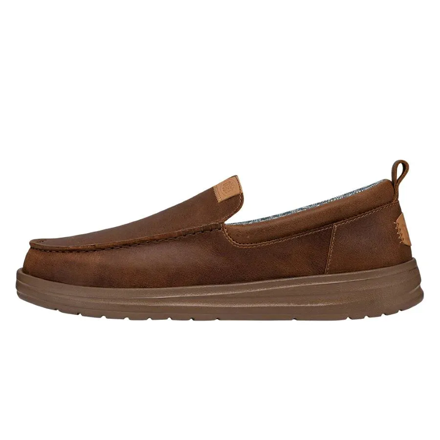 'Hey Dude' Men's Wally Grip Moc Craft Leather - Brown / Sunset Wheat