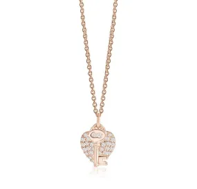 Key And Heart Diamond  Pendant