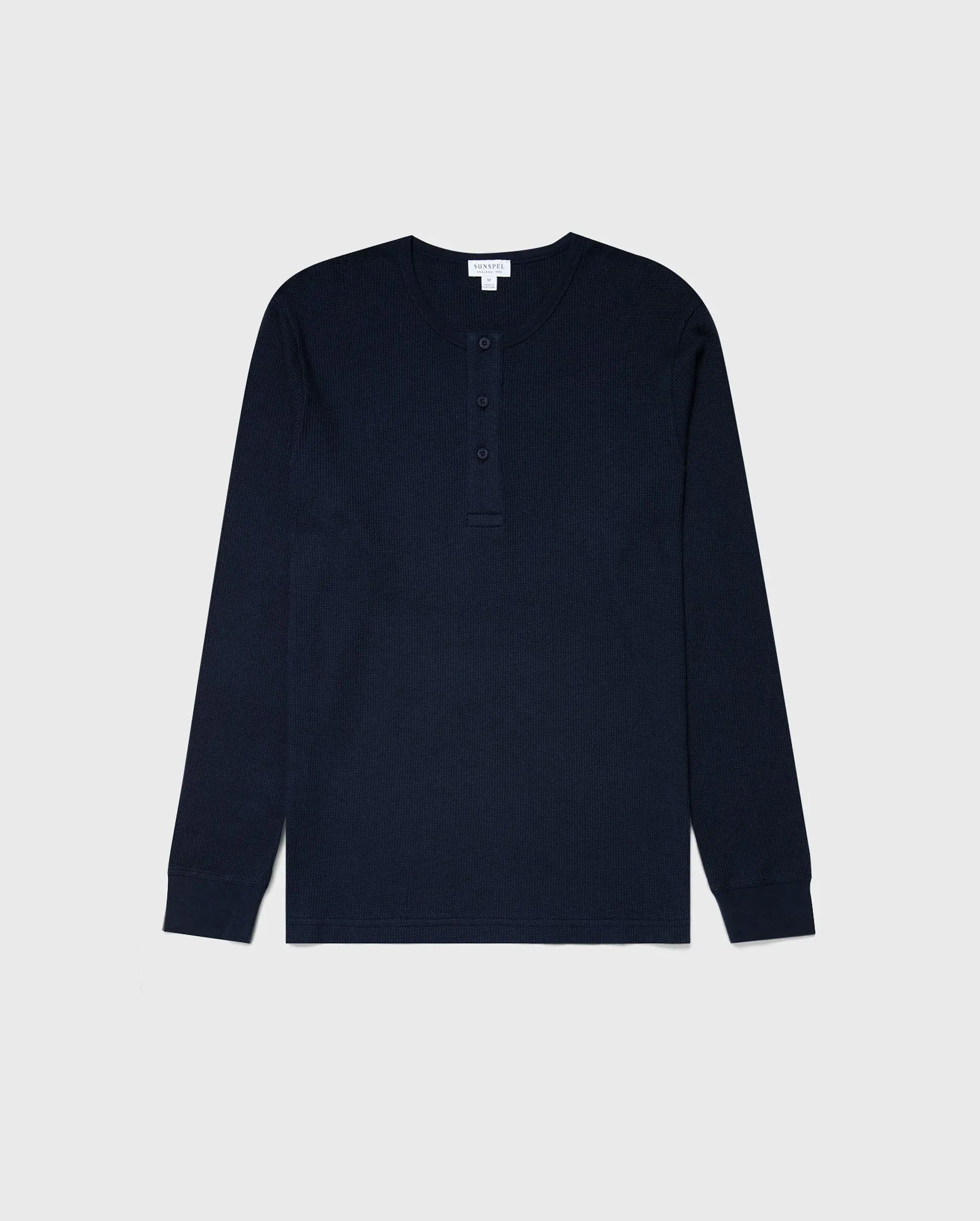 L/S WAFFLE HENLEY / NAVY