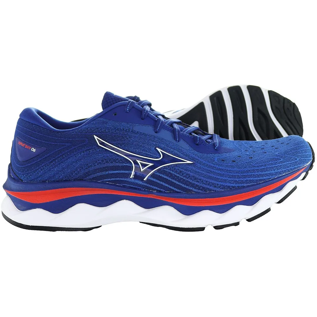 Mizuno Wave Sky 6 Mens Blue Running Trainers