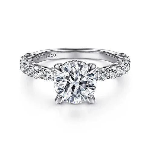 Mounting Only, 14K White Gold Diamond Engagement Ring