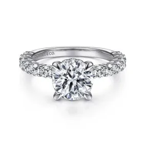 Mounting Only, 14K White Gold Diamond Engagement Ring