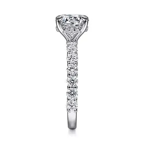 Mounting Only, 14K White Gold Diamond Engagement Ring