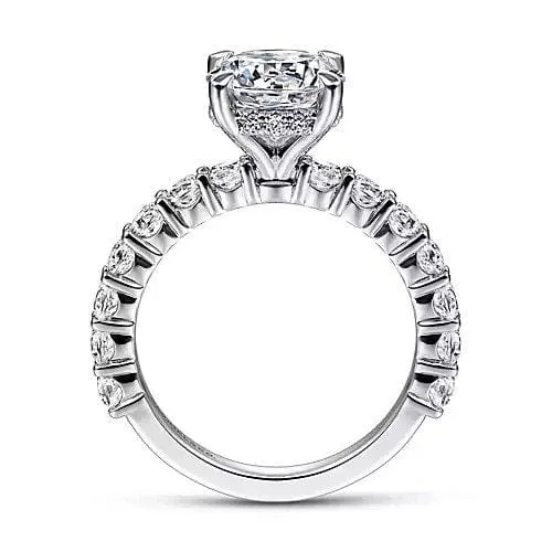 Mounting Only, 14K White Gold Diamond Engagement Ring