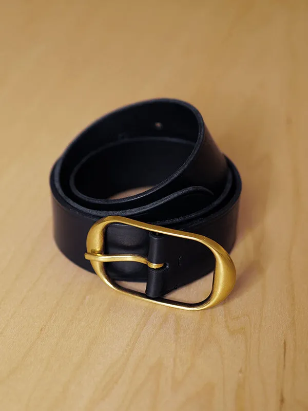 Nili Belt in Black W/ Brass Buckle