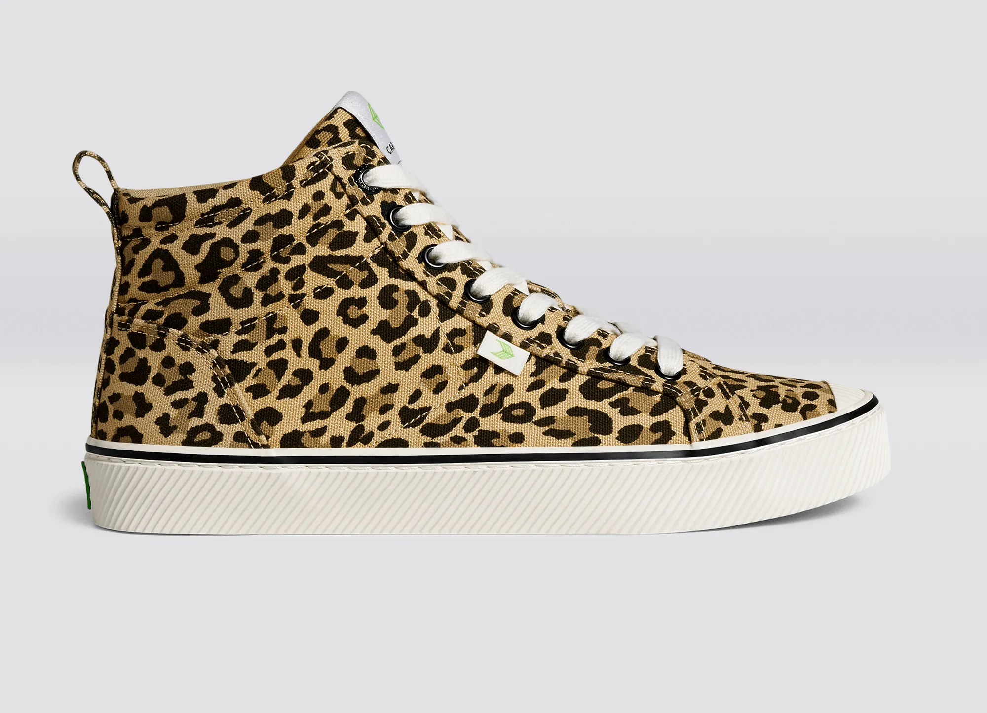 OCA High Stripe Leopard Print Canvas Sneaker Men