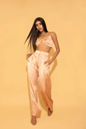 Peach Satin Pants