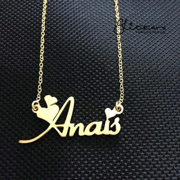 Personalised 24K Gold Plated Sterling Silver Name Necklace-Script 4