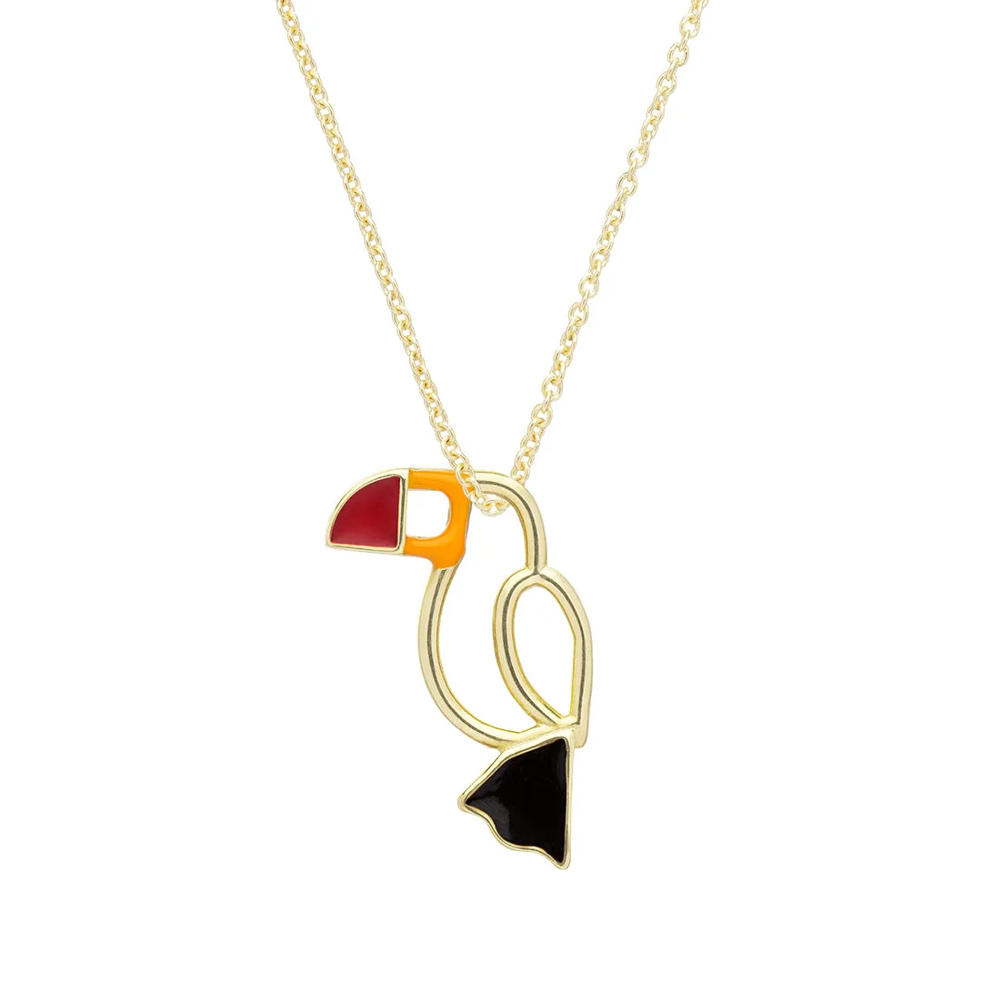 TUCAN ENAMEL NECKLACE