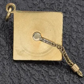 Vintage 12K Gold Filled Graduation Cap Charm Pendant