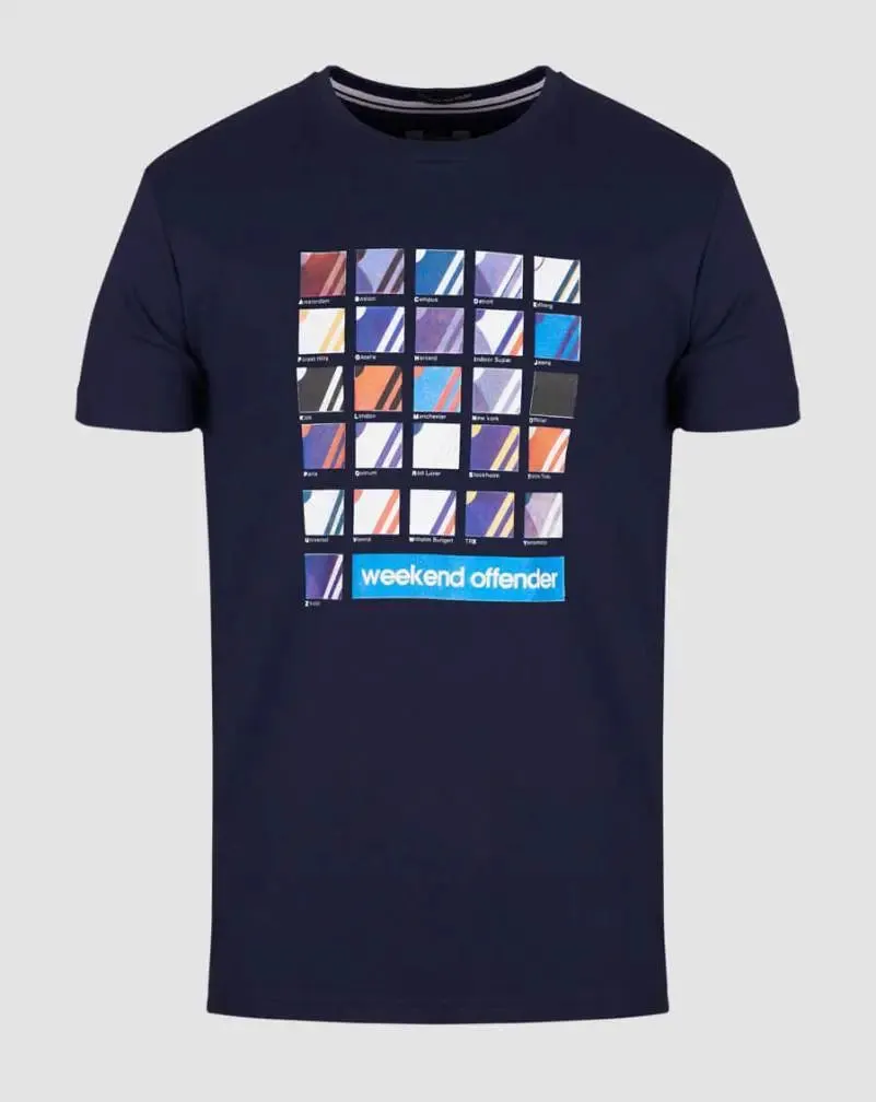 Weekend Offender ABC T Shirt Navy