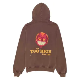 Wrathboy Too High Retro Brown Hoodie