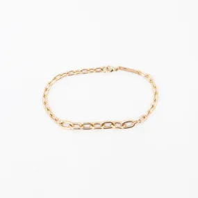 XL and Medium Mixed Square Oval Link Chain Bracelet